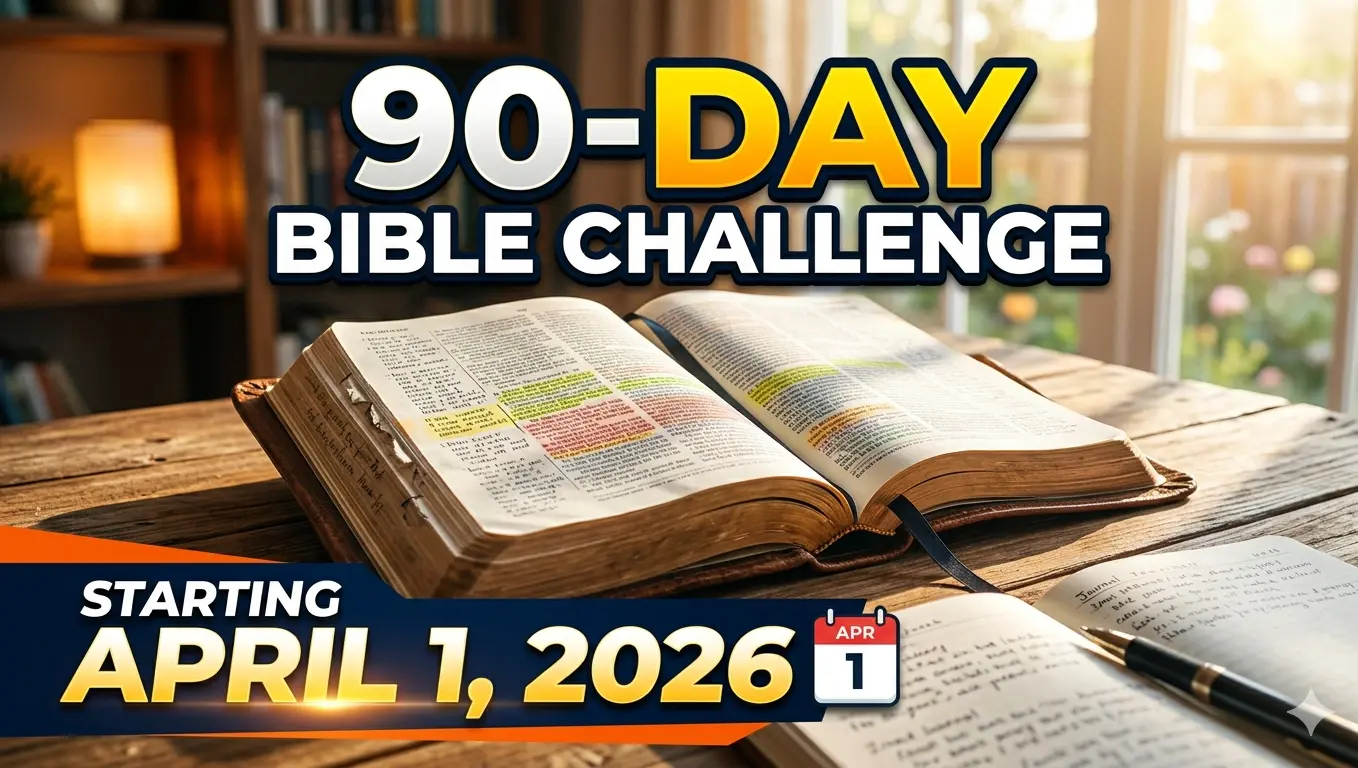 Immerse your life in the word for 90days. 90 Day Bible Challenge