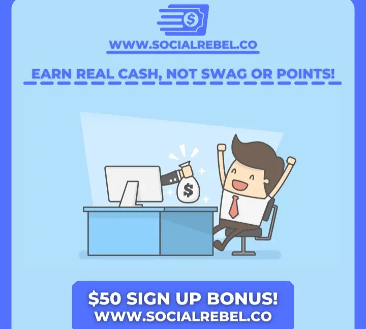 Social Rebel. $50 Sign Up Bonus!!!