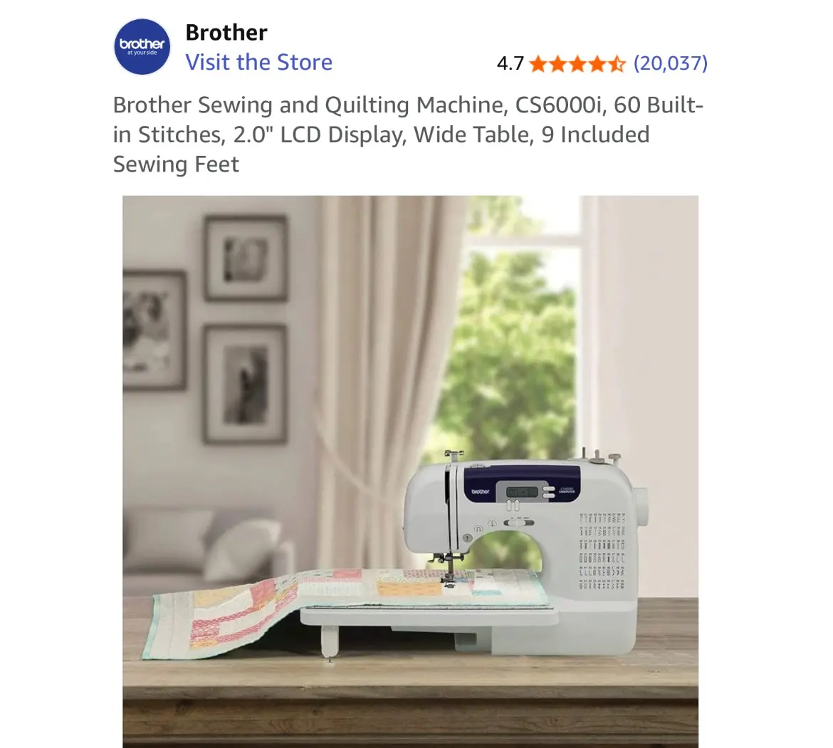 My Sewing Machine. Amazon Affiliate Links
