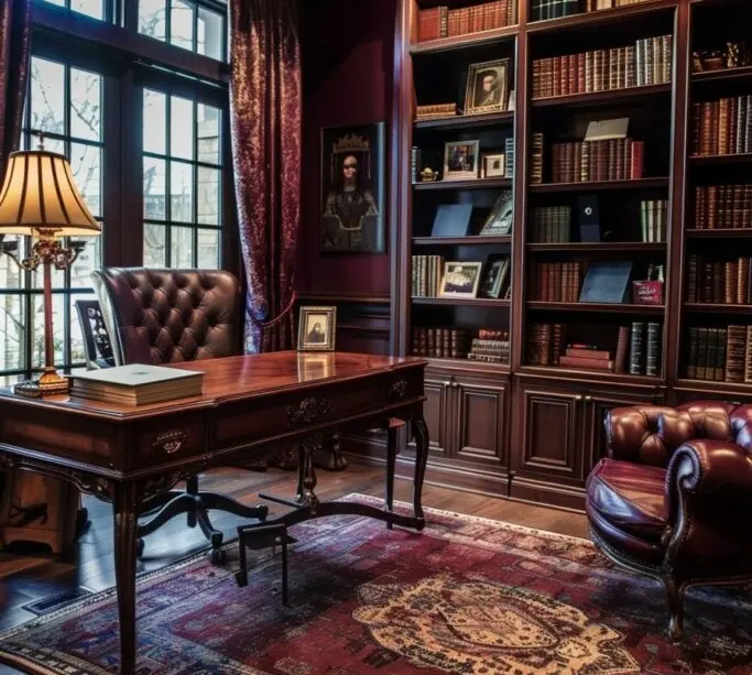 Wine Red Victorian Office