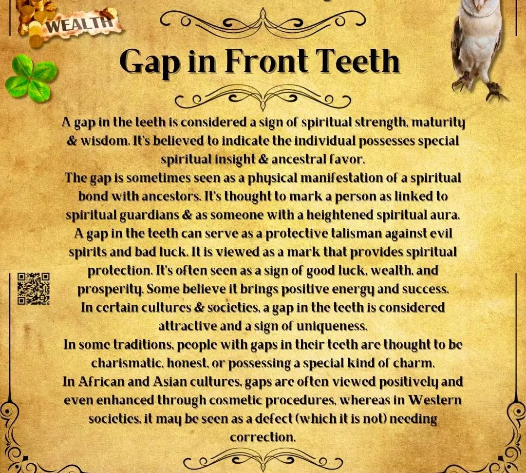 What does it mean. Gap in the front teeth