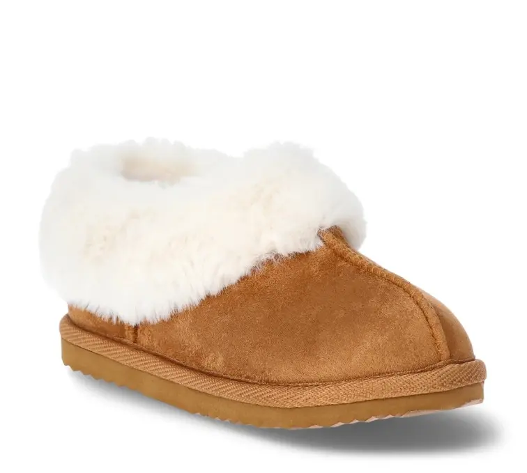 Fur slippers brown