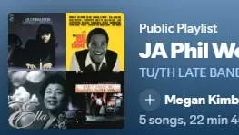 Tu/Th LATE BAND. JA Phil Woods Combo