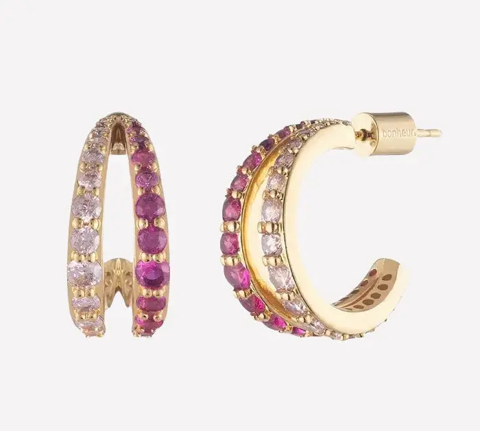 Mariah Double Earring Hoops. Bonheur Jewelry