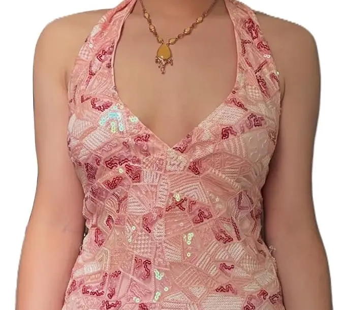 Women Sequin Halter Tank Top Y2k Sparkly. Amazon