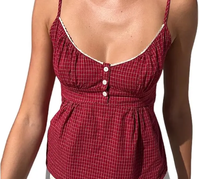 Women Floral Print Cami Top Y2k Spaghetti Strap. Amazon