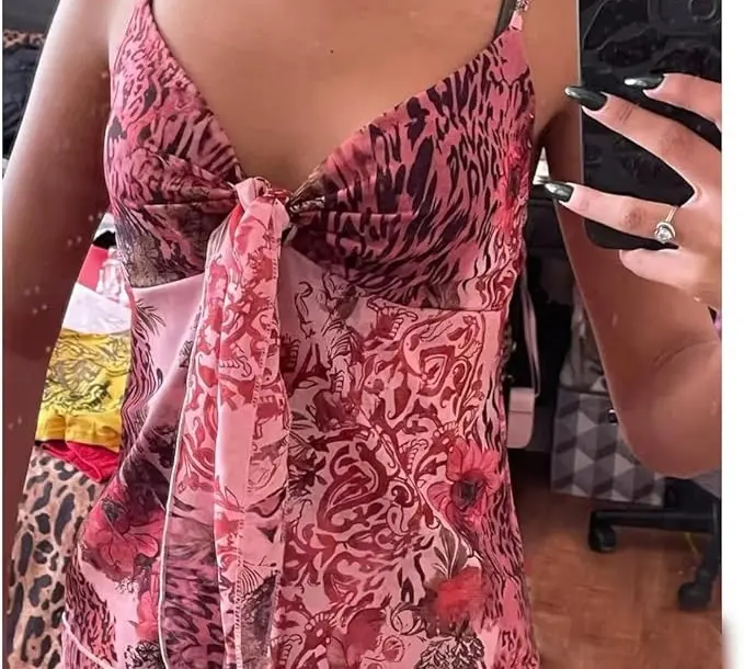 Emo Coquette Cropped Top 2000s Spaghetti Strap. Amazon