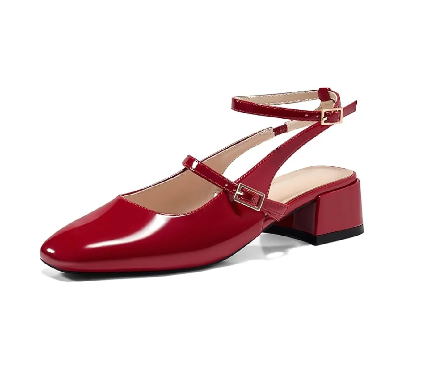 Coutgo Womens Mary Jane Chunky Low Heels. Amazon