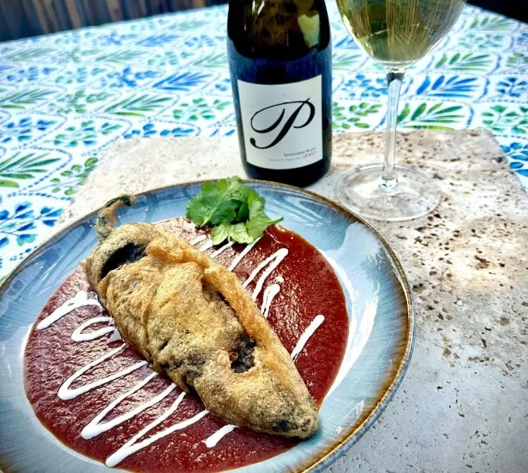 Passalacqua Winery. BISON STUFFED CHILI RELLENO