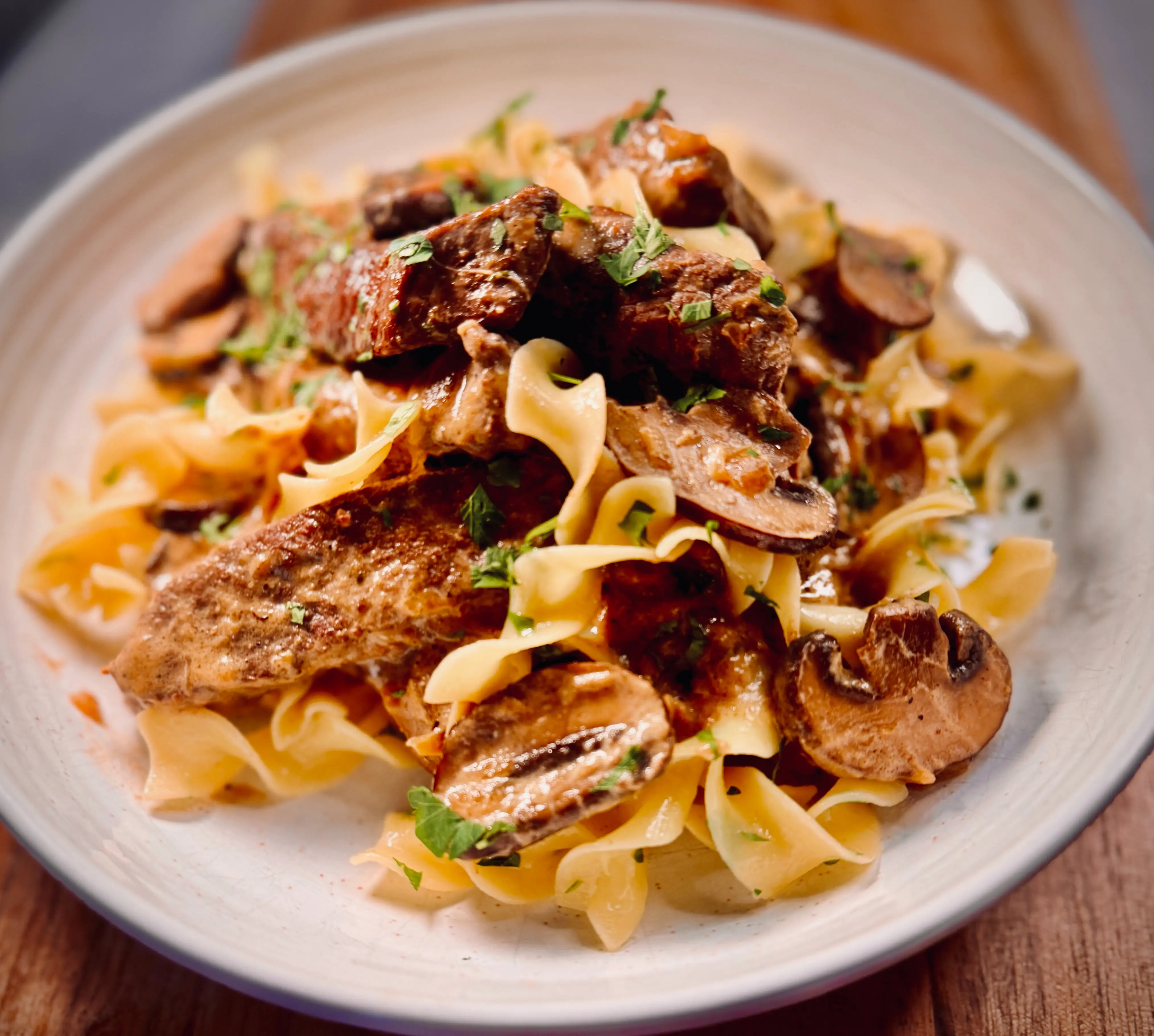 Wild Game Wednesday. VENISON STROGANOFF WITH EGG NOODLES