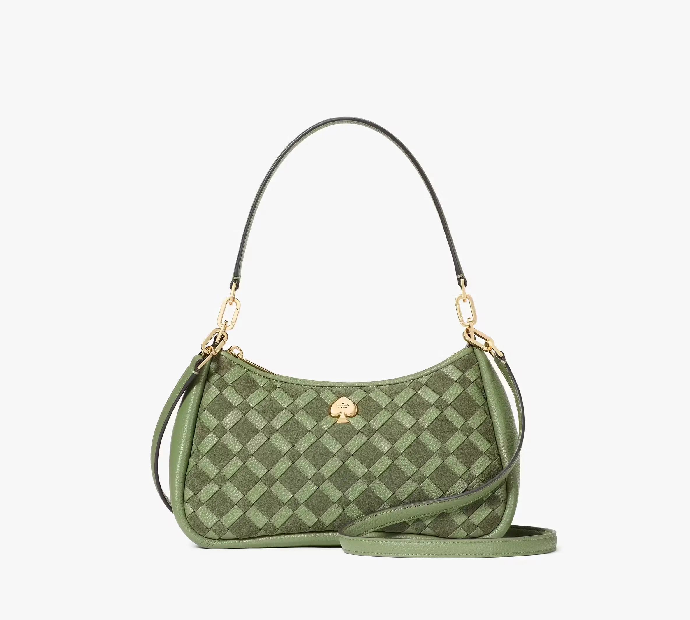 Kayla Woven Leather Small Convertible Shoulder Bag. Kate Spade