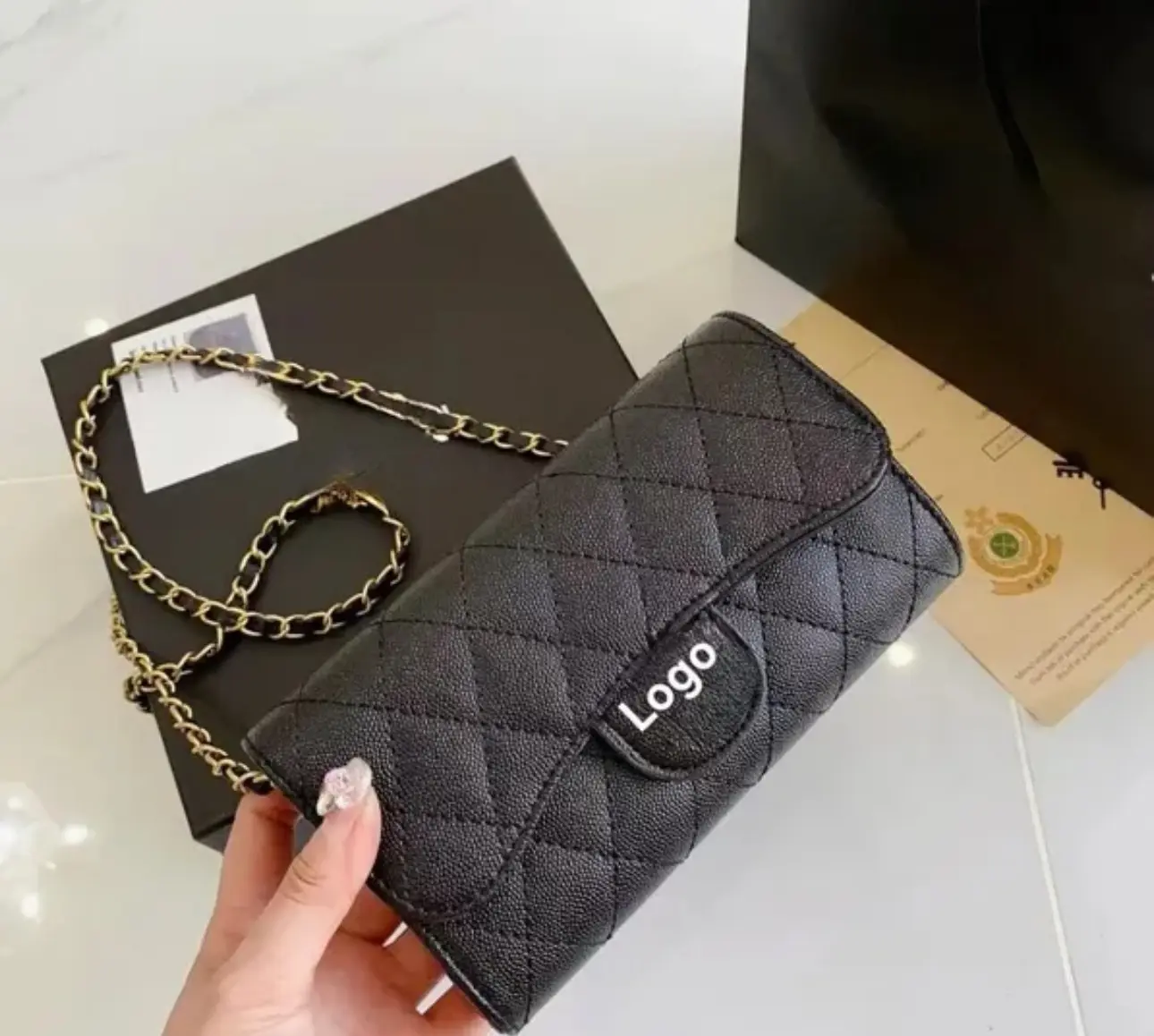 C2. Chanel wallet on a chain