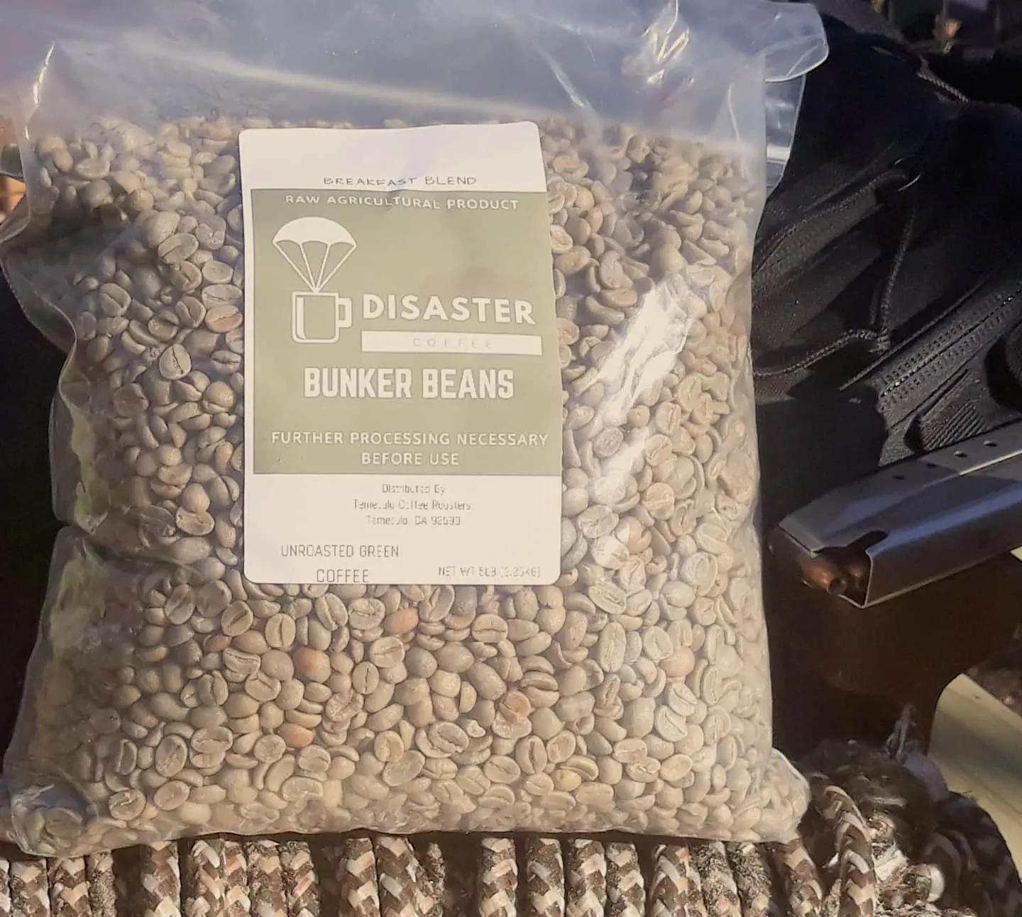 5lbs Green Coffee Beans. Bunker Beans