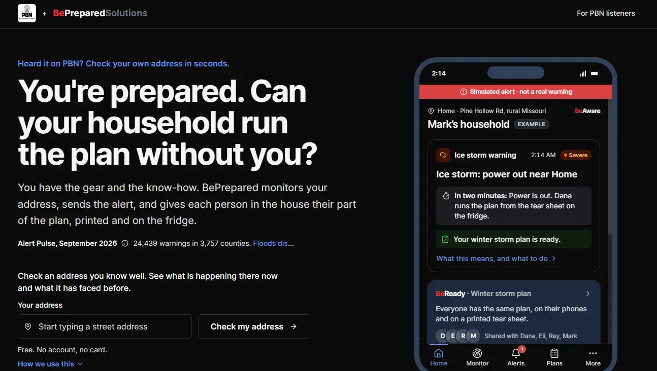 Get your plan and your Dashboard!. Be Prepared Solutions