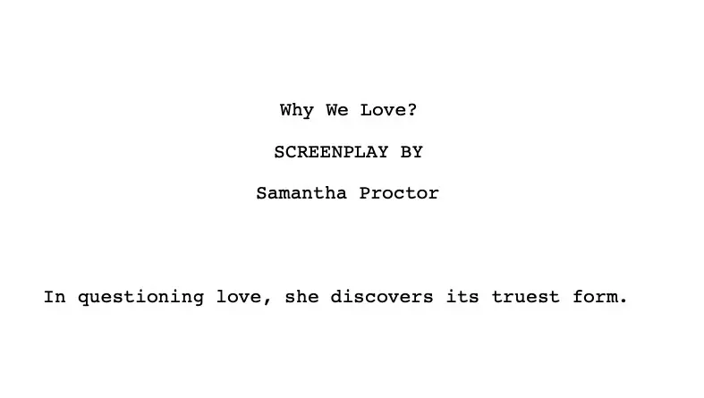 Why We Love?. Script cover