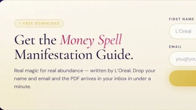 FREE Money Spell Manifestation Guide. NeuroSpicy Mystic Boutique