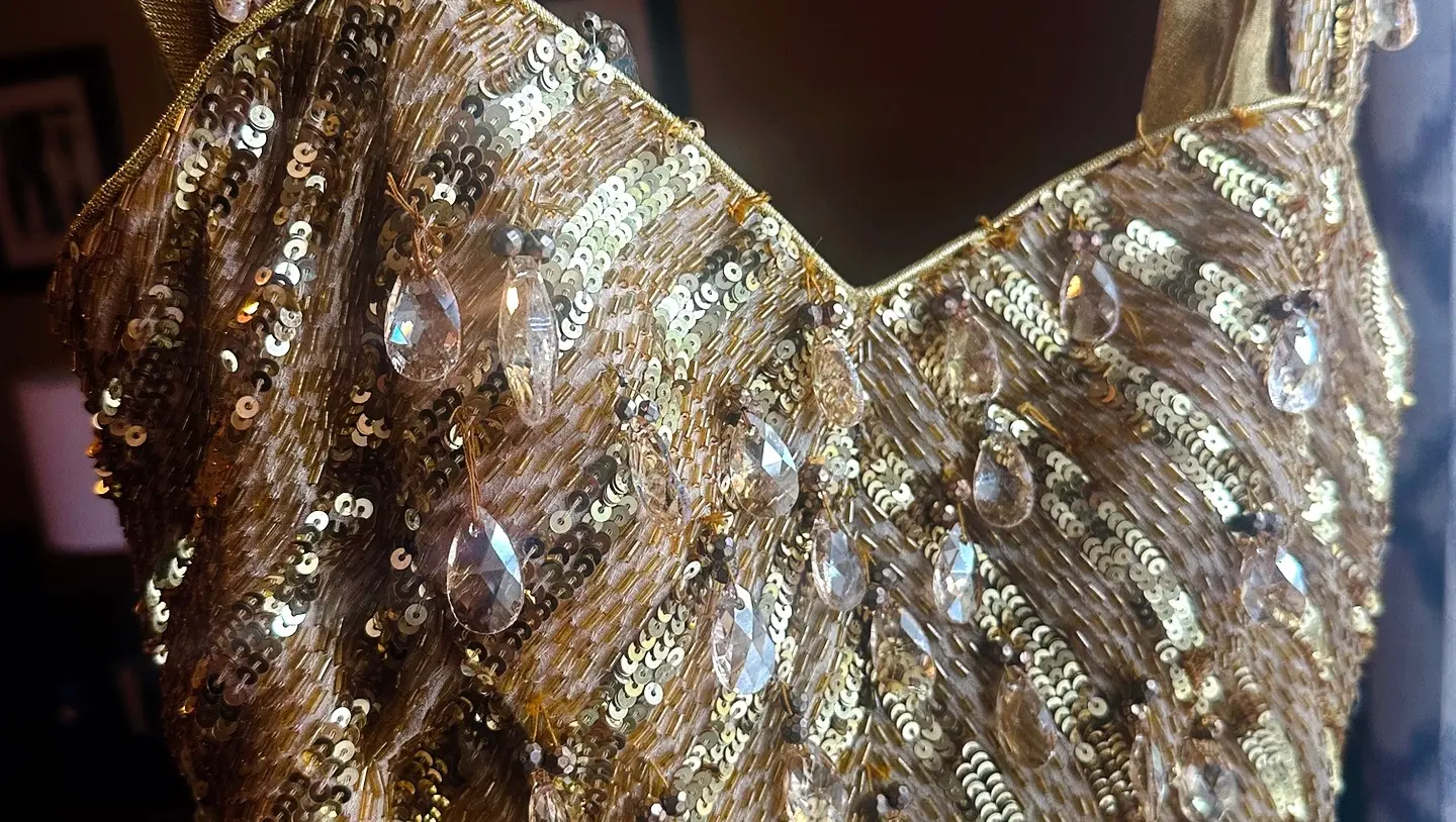 Listing of the Week. AUTHENTIC BROADWAY PIECE: Motown The Musical Diana Ross Gold Prom Pageant Formal Dress