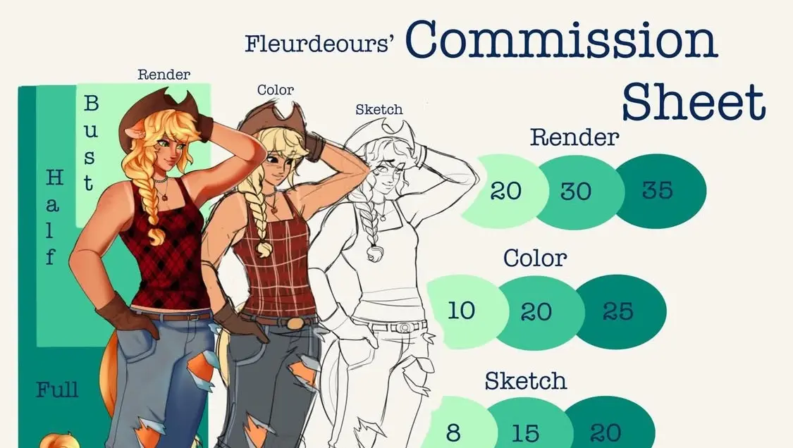 OPEN - @fleurdeours on Instagram. Drawing Commissions