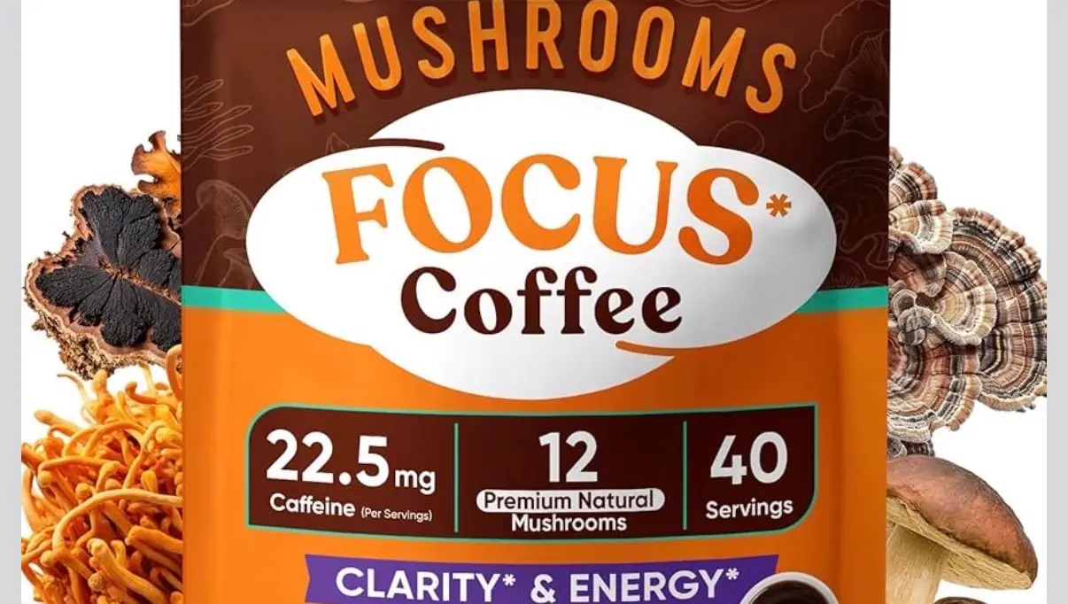Only 22.5 Milligrams per Serving (2 Scoops). 12 Mushroom Arabica Instant Coffee