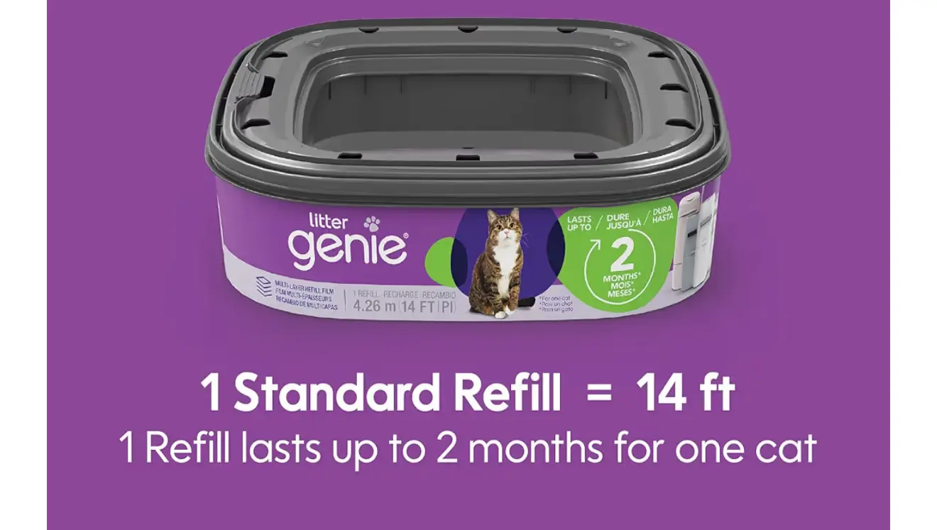 Litter Genie. Litter Genie Refill Bags | Standard 4-Pack, 56 total ft | Up to 8 Months of Supply | Ultimate Odor Control Cat 