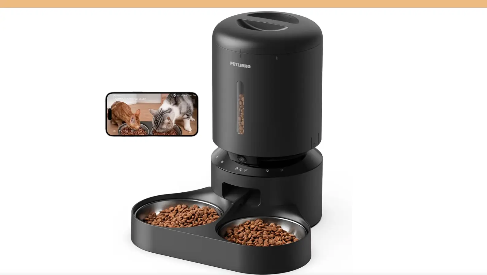 Petlibro Feeder. PETLIBRO Automatic Cat Feeder with Camera for Two Cats, 1080P HD Video with Night Vision, 5G WiFi Pet Feeder