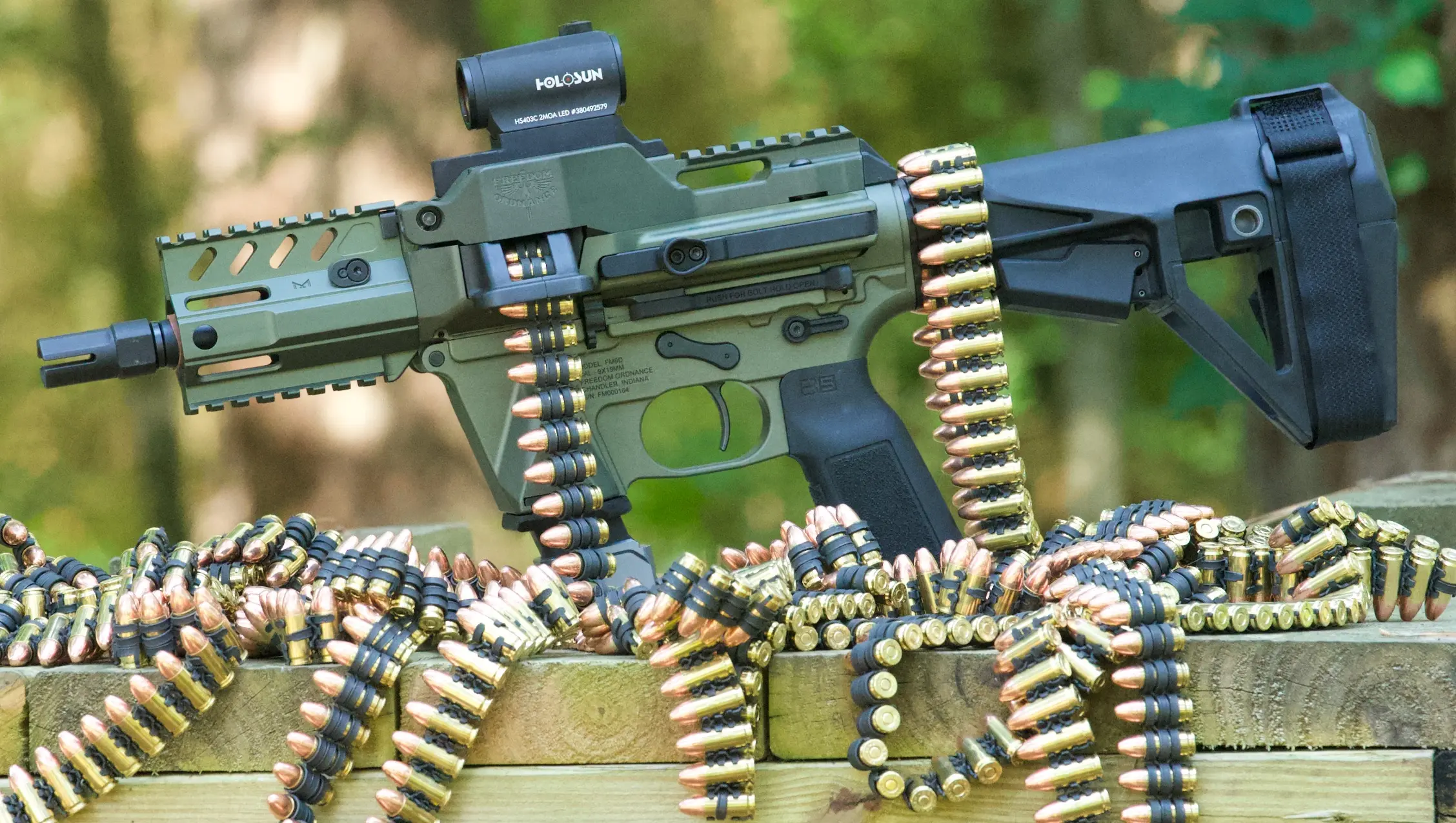 Freedom Ordnance FM-9D. Beltfed 9mm