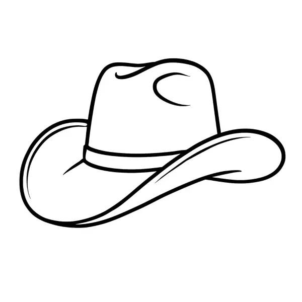Product - Cowboy Hat SVG – 10 File Format Bundle | Western Hat Outline Clip Art, Cut File, Instant Digital Download – svg, dx