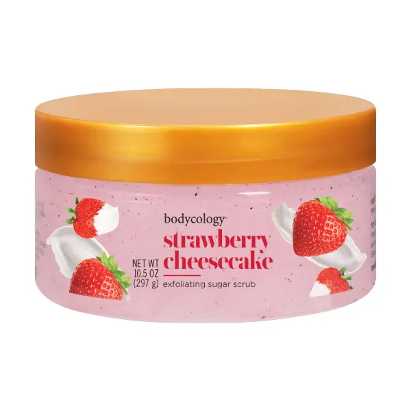 Product - Bodycology Exfoliating Sugar Scrub, Strawberry Cheesecake, 10.5 oz