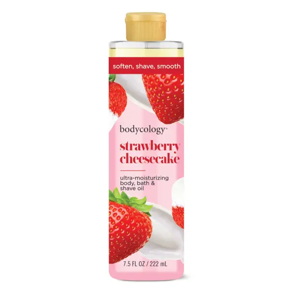 Product - Bodycology Ultra-Moisturizing Body, Bath & Shave Oil, Strawberry Cheesecake, 7.5 fl oz