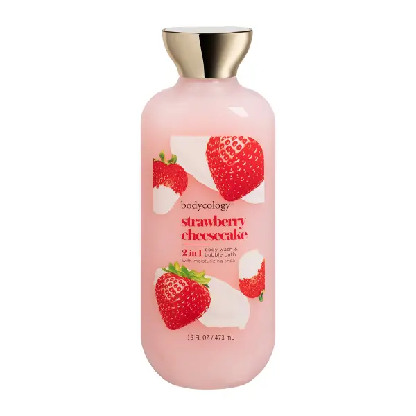 Product - Bodycology Body Wash & Bubble Bath & Bubble Bath - Strawberry Cheesecake - 16 oz (Packaging May Vary)