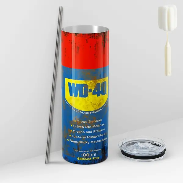 Product - WD40 Dirty Pattern Thermos Cup, Funny Oil Fuel Filter Dirty Pattern 20oz Cup, Vacuum Large Capacity Water Cup (WD40
