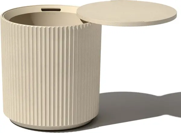 Product - Veradek Cooler Side Table - 2 in 1 - Designed for use as Outdoor Side Table, Patio Decor and Ice Chest Sand Fluted 