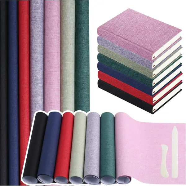 Product - 7 Colors Book Cloth for Book Binding 17x35.4 inches Fabric Surface Paper Backed Book Binding Materials for Adult DI