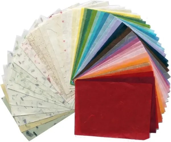 Product - 65 Hand Made Tissue Mulberry Paper Sheets Natural Fiber 8.5 x 11-inch Design for Japanese Origami and Hand Craft In