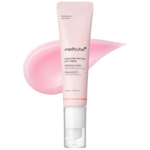 Product - medicube Salmon DNA PDRN Pink Peptide Eye Serum with Niacinamide and 99% Purity Retinol for Fine Lines, Uneven Skin
