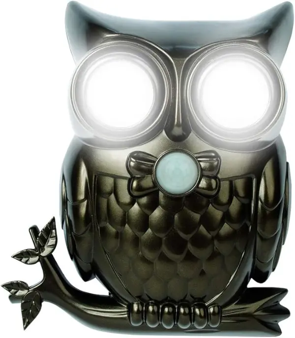 Product - IdeaWorks JB7682 Decorative LED Motion Sensor Hooting Owl Light, Black
