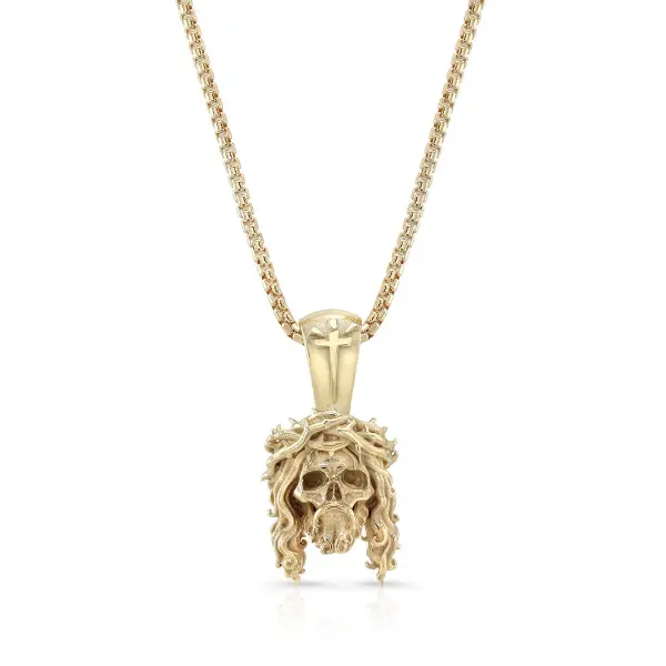 Product - 14k Gold Small Jesus Skull Pendant