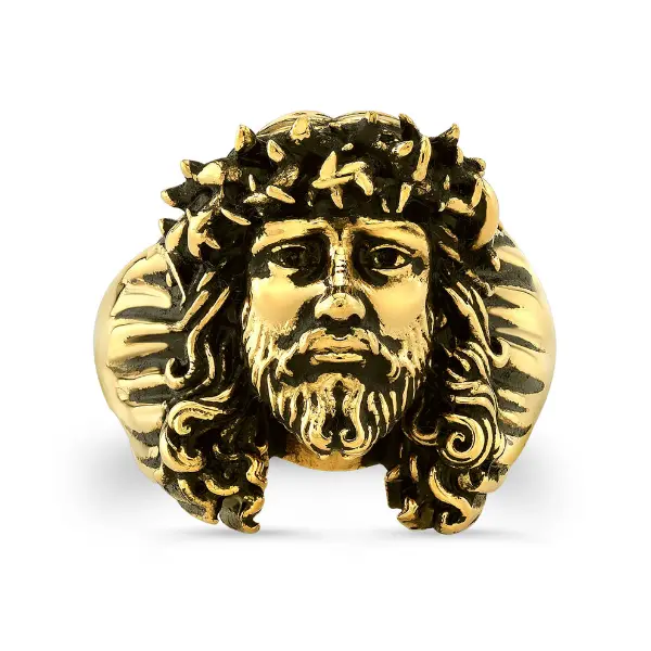 Product - Chuey Quintanar Jesus Piece Ring in 14 K Gold