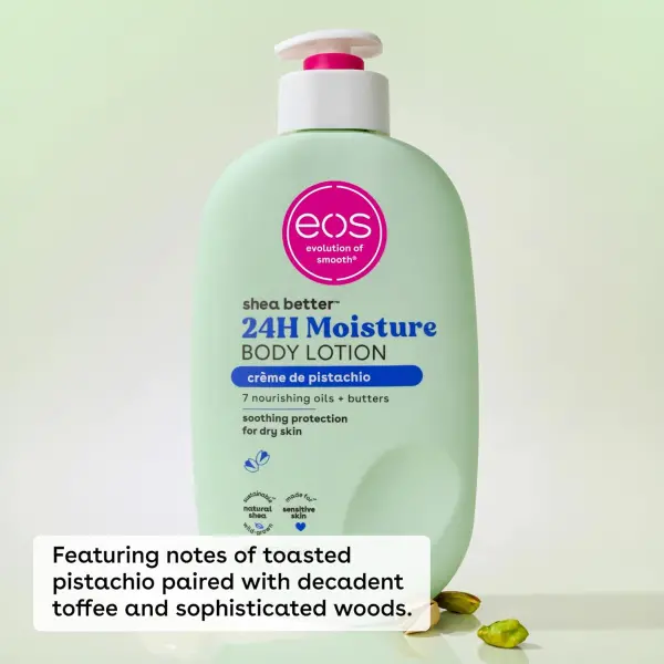 Product - eos Shea Better Body Lotion- Crème de Pistachio, 24-Hour Moisture Skin Care, Lightweight & Non-Greasy, Made with Na