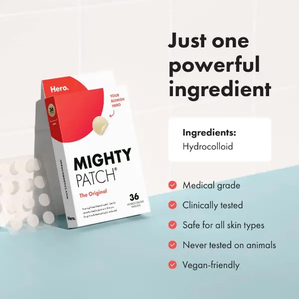 Product - Mighty Patch™ Original patch from Hero Cosmetics – The #1 Hydrocolloid Acne Pimple Patch for Shrinking Zits and Whi