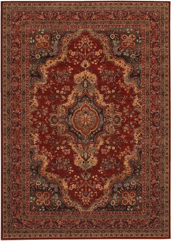 Product - Couristan Old World Medallion Burgundy Vintage Persian Rug