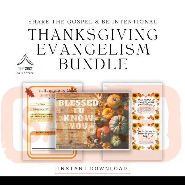 Product - Thanksgiving Evangelism Bundle 10 in 1 | Christian Gratitude Kit | Printable Gospel Tract, Devotional, Cards & Acti