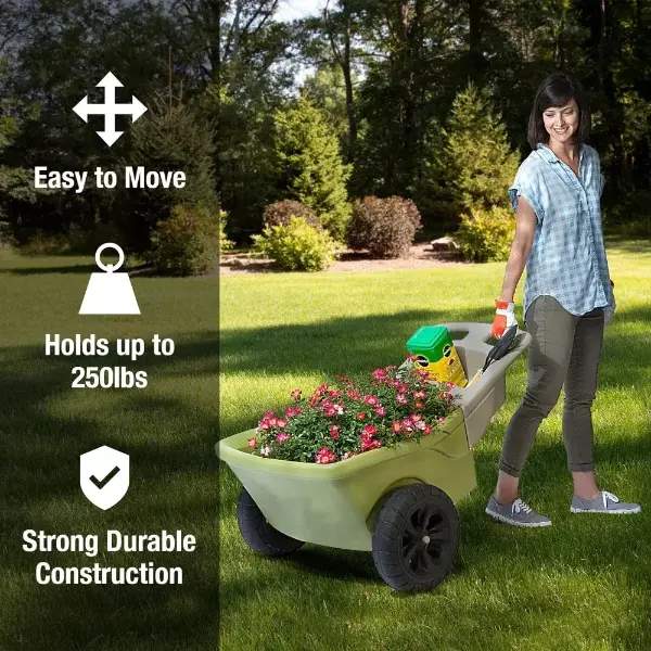 Product - Heavy-Duty Easy Haul Wheelbarrow with Garden Tool Tray