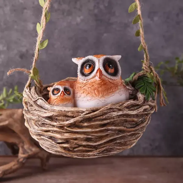 Product - Owl in Nest Resin Sculpture