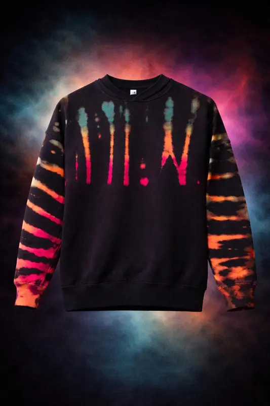 Product - 	Custom "Drip" Reverse Tie-Dye Crewneck Sweatshirt – with Personalized Color Design