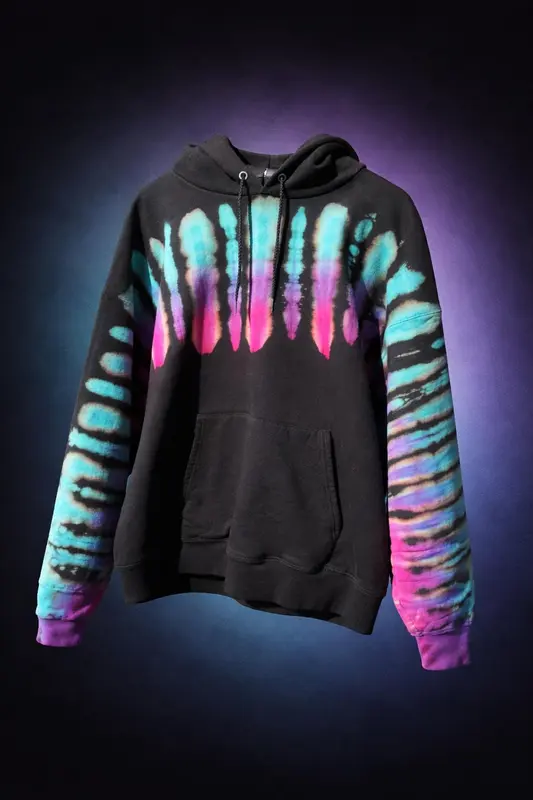 Product - 	Custom "Drip" Reverse Tie-Dye Hoodie – Made-to-Order Pullover with Your Chosen Colors
