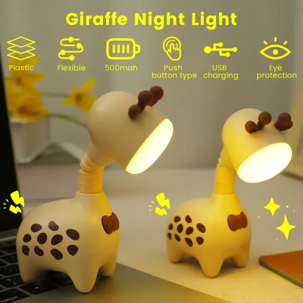 Product - Giraffe-Shaped LED Night Light with Scalable Desk Lamp for Kids &amp; Decor