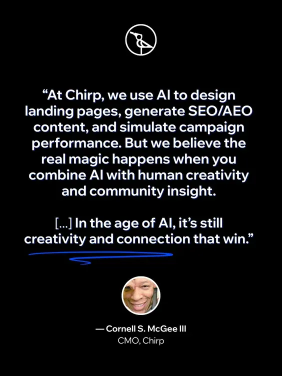 cornell s. mcGree, chirp me, link in bio